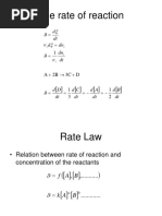 The Rate of Reaction