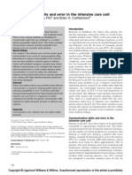 Communication Skills and Error in The Intensive Care Unit: Tom W. Reader, Rhona Flin and Brian H. Cuthbertson