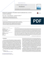 Numerical Simulation of Brackish Water Desalination by A Reverse