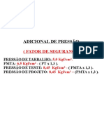 Pmta X Pressão Projeto X Pressão Trabalho