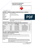 Hoja de Seguridad Gasolina Automotor