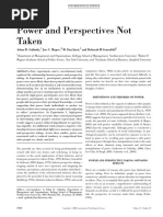 Galinsky Et Al Power and Perspectives Not Taken