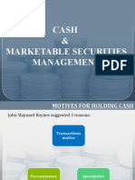 Cash &amp Marketable Securities MGMT