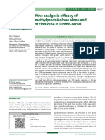 A Comparison of The Analgesic Effi Cacy of Transforaminal Methylprednisolone Alone and With Low Doses of Clonidine in Lumbo-Sacral Radiculopathy