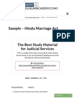 Sample - Hindu Marriage Act: The Best Study Material For Judicial Services