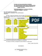 Horario de Recursamientos. Cálculo Integral