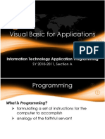 Visual Basic For Applications: Information Technology Application Programming