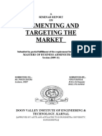 Segmenting and Targeting The Market