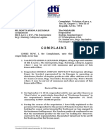 Sample Complaint For Unfair Sales Practice Under The Consumer Act of The Philippines