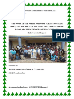 The Role of The Parish Pastoral Formation Team... in The Archdiocese of Bamenda.