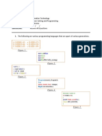 Information Technology Problem Solving and Programming 45 Minutes / / Answer All Questions