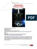 PROMETHEUS Production Notes