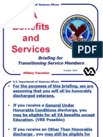 VA Benefits and Services: Briefing For Transitioning Service Members