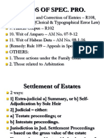 Kinds of Spec. Pro.: Others: 1. Those Actions Under The Family Code 2. Those Related To Arbitration