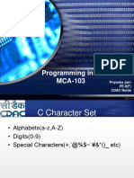 Programming in C MCA-103: Priyanka Jain PE-II (F) CDAC Noida