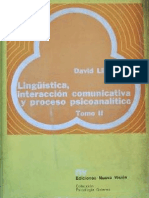 Lingüística, Interacción Comunicativa y Proceso Psicoanalítico II (David Liberman) PDF