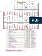 Punjab and Haryana High Court Calendar, 2018