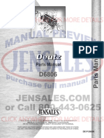 Deutz Allis d6806 Tractor Parts Manual