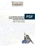 (Molina, 2015) La Extensión Universitaria, Un Nicho de Oportunidades para La Gestión Cultural