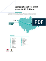 Perfil Demográfico 2016 - 2020 de La Comuna 14 El Poblado