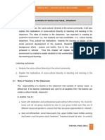 Topic 3 Implications of Socio-Cultural Diversity: Learning Outcomes