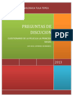 Cuestionario Sobre Pelicula La Princesa Masai y Preguntas de Discucion.