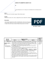 Sample of Suggested Lesson Plan: Topic: 7.0 Plant and Animal Nutrition Subtopic: 7.4 Balanced Diet