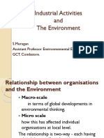 Industrial Activities and The Environment: S.Murugan Assistant Professor Environmemental Engineering GCT, Combatore