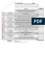 5S Checklist - Area: 5S Check Item Guidance Rating