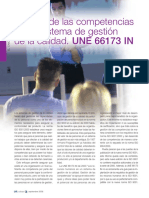 Gestion de Las Competencias en Un Sistema de Gestion de La Calidad. UNE 66173. 2008