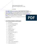 List of Device Numbers and Acronyms