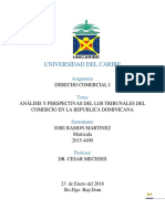 Análisis y Perspectivas Del Los Tribunales Del Comercio en La Republica Dominicana