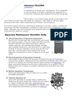 2009 08 14 Reef Aquarium Maintenance Checklist