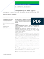 Nursing Handoff As Resillient Points of Care Linking Handover Strategies To Treatment Errors in The Patient Care in The Following Shift