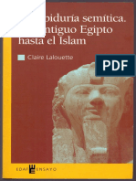 Lalouette Claire - La Sabiduría Semítica Del Antiguo Egipto Hasta El Islam