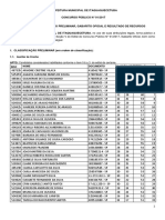 Itaqua CP 01 2017 Classificação Preliminar