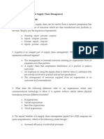 Chapter-1: Introduction To Supply Chain Management Self Assessment Questions