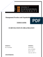 Management Practices and Organization Behaviour: Acknowledgement