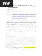 Abandono Del Proceso Laboral ¿Caducidad de La Instancia o Prescripción de La Acción