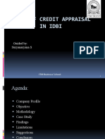 Credit Appraisal Techniques Od Idbi