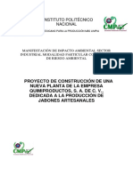 Manifestación de Impacto Ambiental Con Estudio de Riesgo