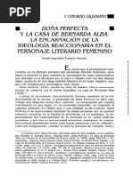 Doa Perfecta y La Casa de Bernarda Alba La Encarnacin de La Ideologa Reaccionaria en El Personaje Literario Femenino