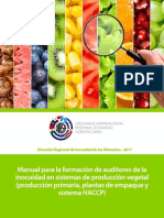 Manual para La Formación de Auditores de La Inocuidad en Sistemas de Producción Vegetal