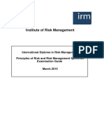 Principles of Risk Risk Management Specimen Examination Guide v2