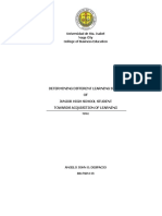 Determining Different Learning Styles of Individual Junior High School Student Towards Acquisition of Learning