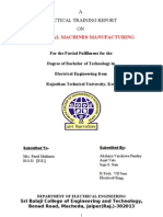 Electrical Machines Manufacturing: A Practical Training Report ON