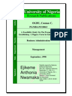 A Feasibility Study On The Prospects of Establishing A Piggery Farm in Enugu-Ezike