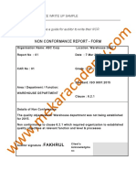 Sample NCR Writing Iso 9001 2015 v1