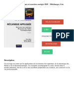 Mécanique Appliquée: Cours Et Exercices Corrigés PDF - Télécharger, Lire