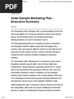 Hotel Sample Marketing Plan - Executive Summary